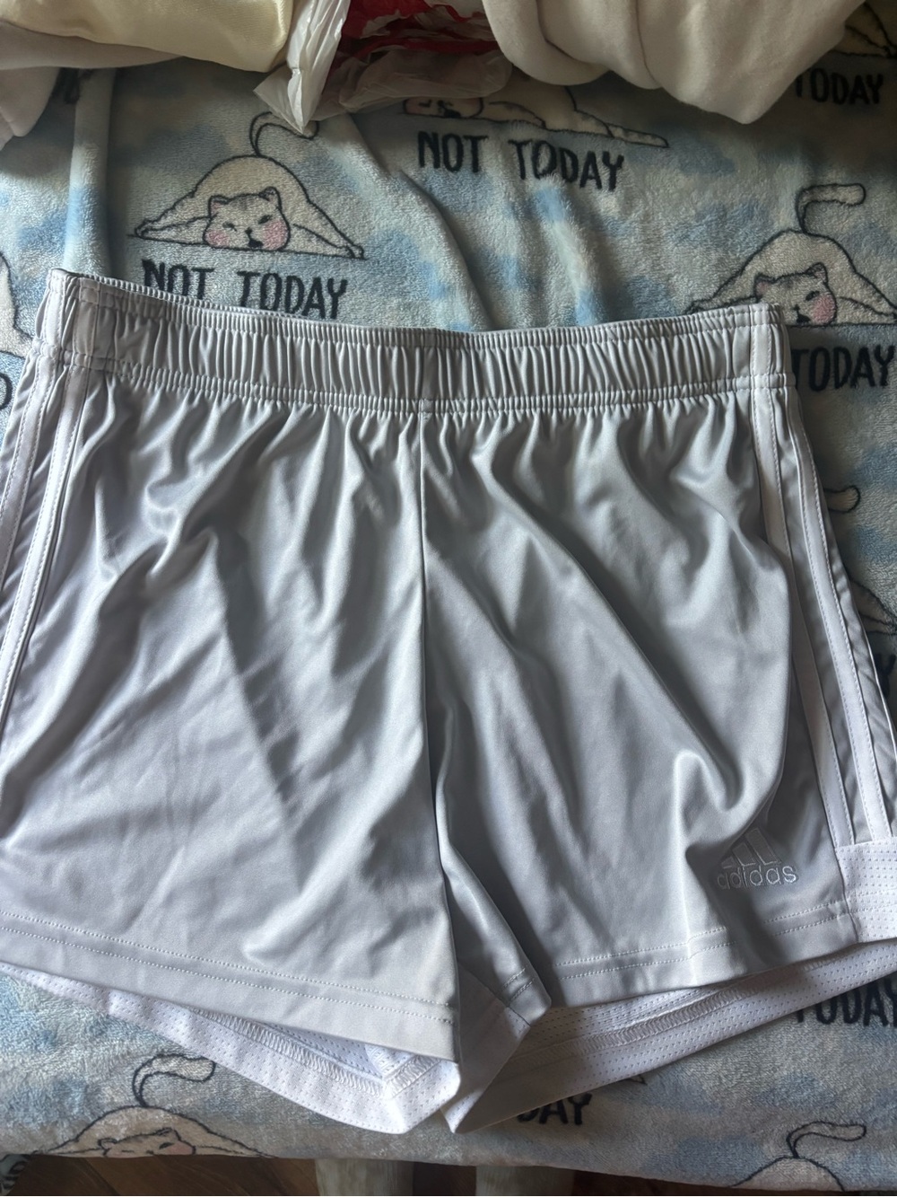 adidas Light Gray Training Shorts with Drawstring
